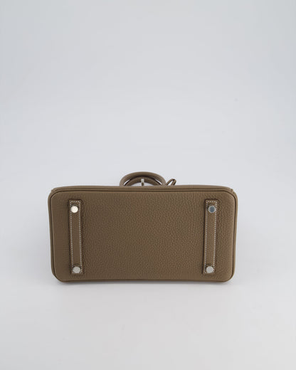 *HOT* Hermès Birkin Retourne 25cm Bag in Etoupe Togo Leather with Palladium Hardware