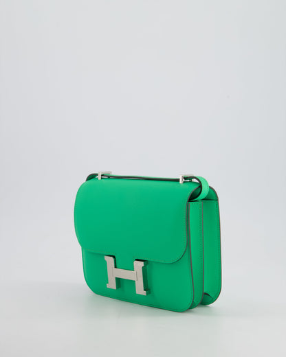 *RARE COLOUR* Hermès Constance III Mini Miroir 18cm Bag in Vert Comics Epsom Leather with Palladium Hardware