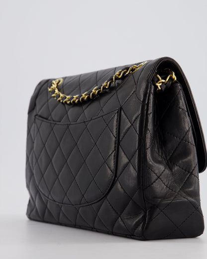 Chanel Black Double Flap Bag in Lambskin Leather with Mixed Hardware