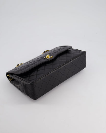 Chanel Black Double Flap Bag in Lambskin Leather with Mixed Hardware
