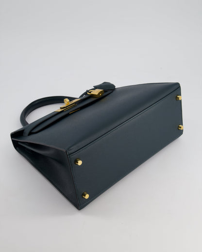 Hermès Kelly 28cm Bag in Vert Cypress Epsom Leather with Gold Hardware