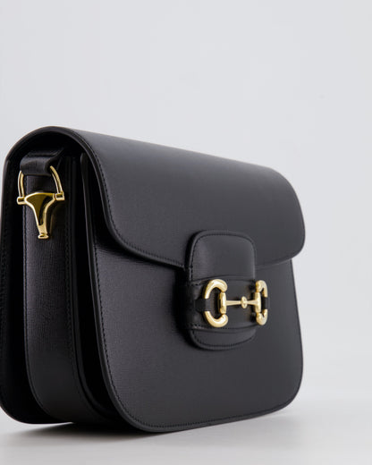 Gucci Horsebit 1955 Black Leather Medium Shoulder Bag with Gold Hardware RRP £2,650