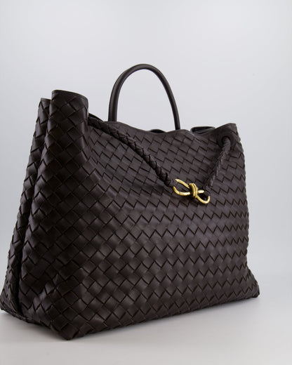 Bottega Veneta Fondant Andiamo Large Intrecciato Leather Top Handle Bag with Sliding Cross-Body and Gold Knot Hardware RRP £6,090