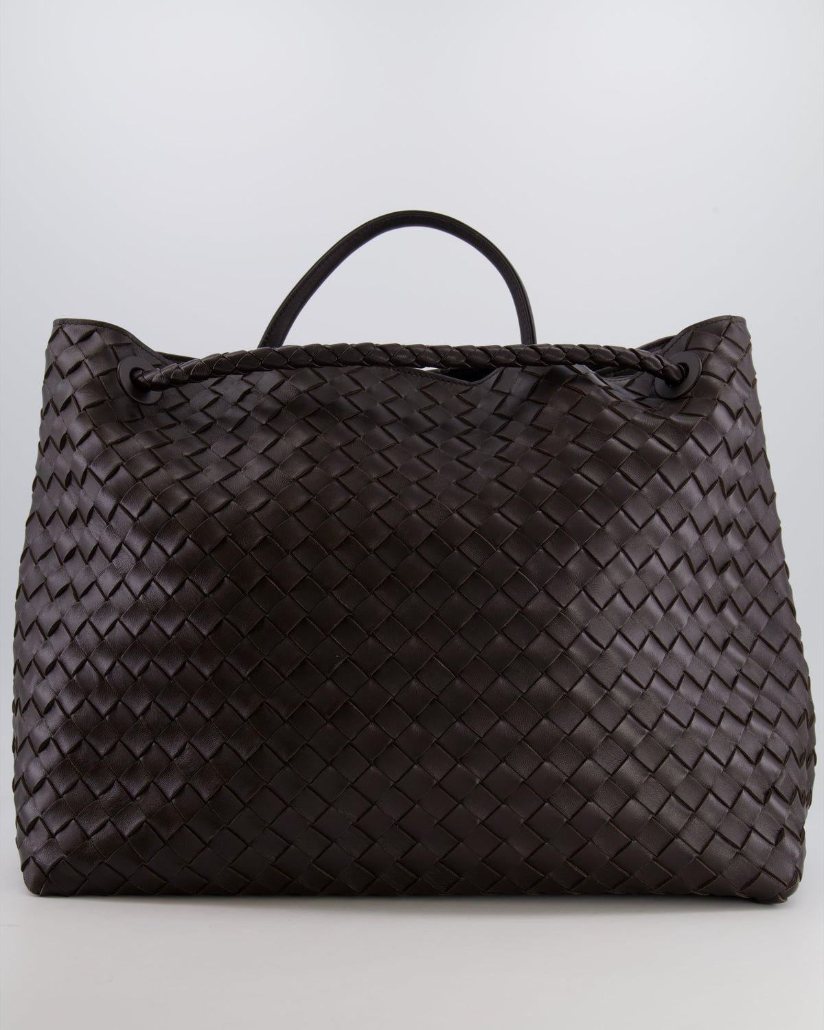Bottega Veneta Fondant Andiamo Large Intrecciato Leather Top Handle Bag with Sliding Cross-Body and Gold Knot Hardware RRP £6,090