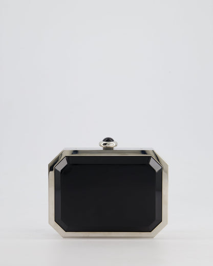 *Limited Edition* Chanel Silver, Black Minaudiere Plexiglass Clutch Bag