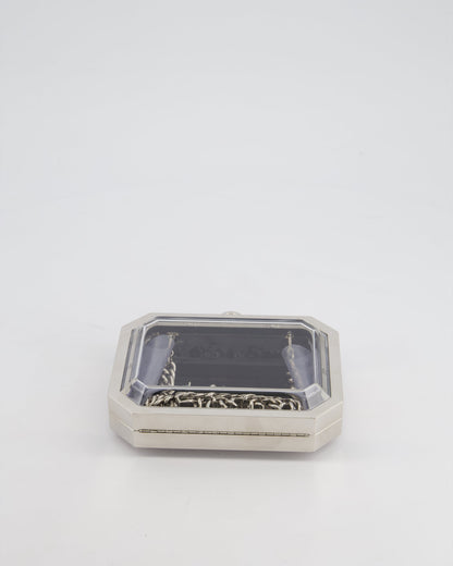 *Limited Edition* Chanel Silver, Black Minaudiere Plexiglass Clutch Bag