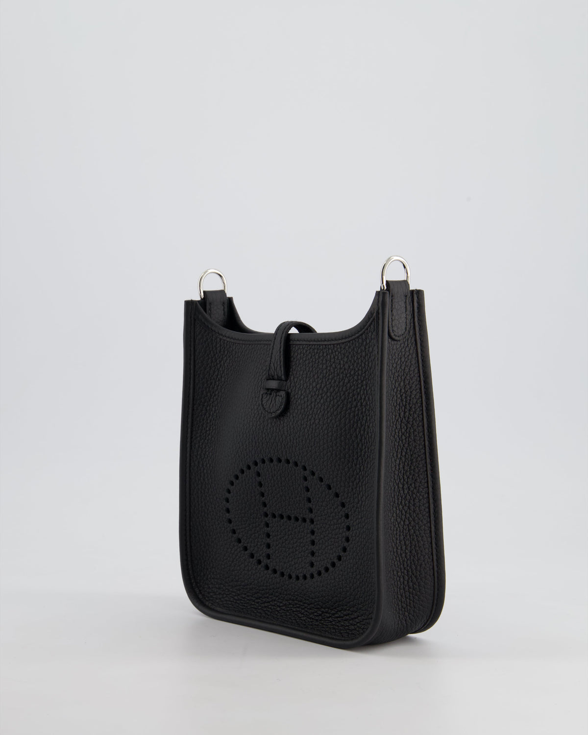 *HOT* Hermès Mini Evelyne 16 Bag in Noir Clemence Leather with Palladium Hardware