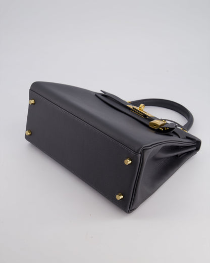 *RARE* Hermès Kelly 28cm Retourne Bag in Ardoise Evercolor Leather with Gold Hardware