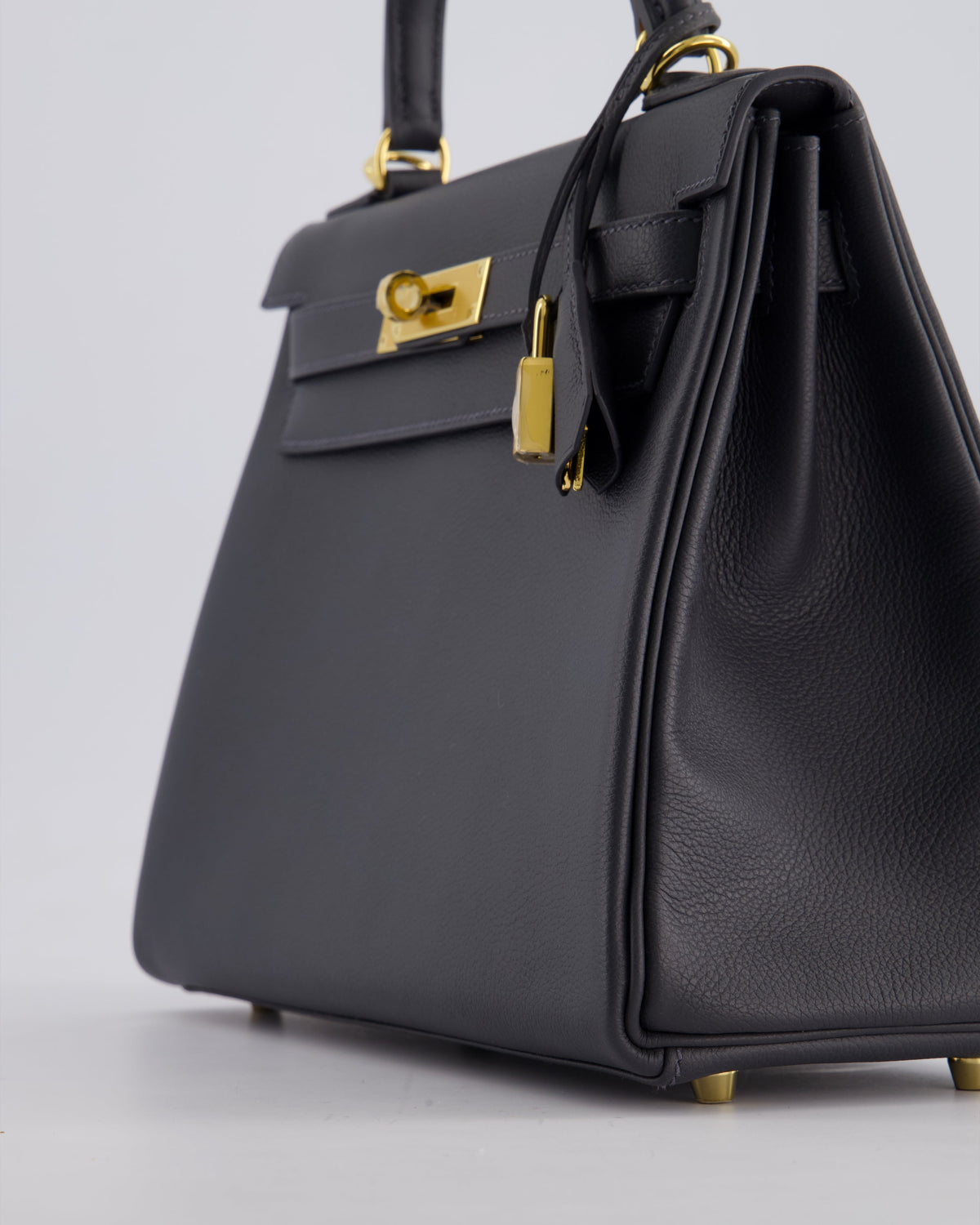 *RARE* Hermès Kelly 28cm Retourne Bag in Ardoise Evercolor Leather with Gold Hardware