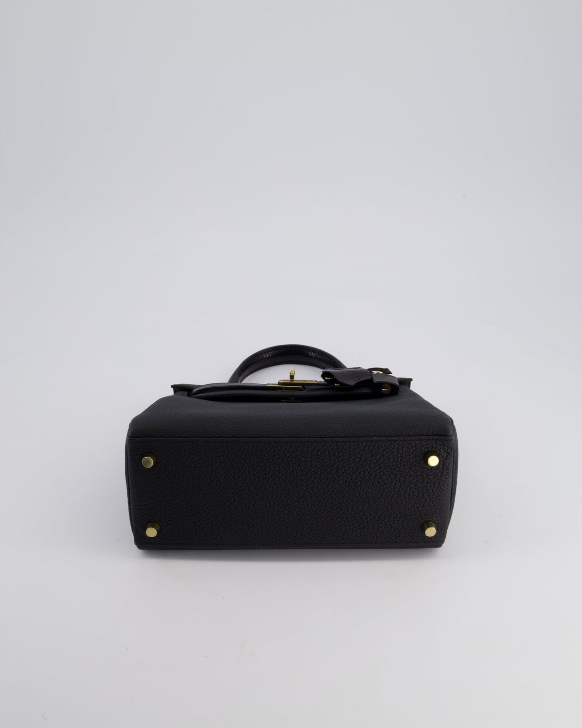 *RARE* Hermès Kelly Touch Retourne 25cm Bag in Noir Togo leather and Lizard with Permabrass Hardware