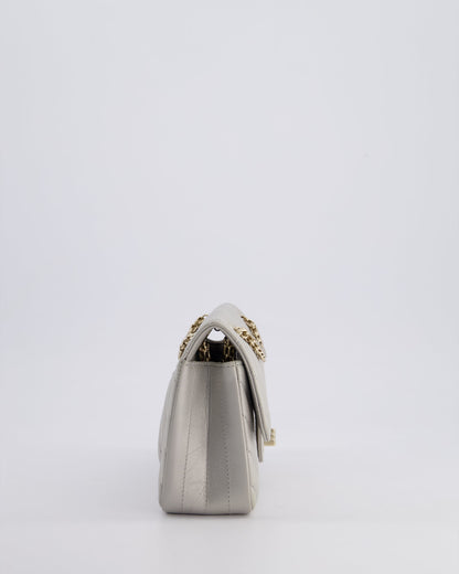 *FIRE PRICE* Chanel Light Grey Mini Reissue Bag in Aged Calfskin Leather and Champagne Gold Hardware