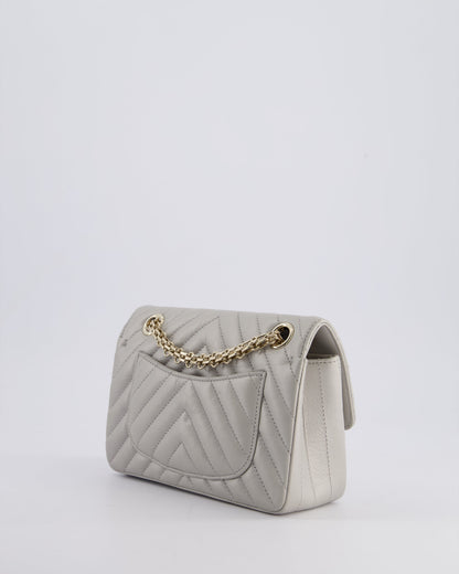 *FIRE PRICE* Chanel Light Grey Mini Reissue Bag in Aged Calfskin Leather and Champagne Gold Hardware