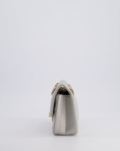 *FIRE PRICE* Chanel Light Grey Mini Reissue Bag in Aged Calfskin Leather and Champagne Gold Hardware