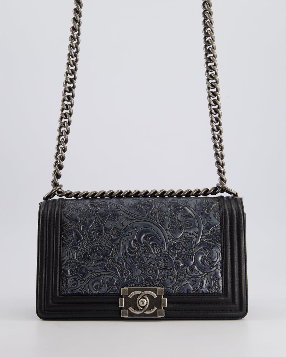 Chanel 2014 Paris/Dallas Cordoba Medium Lambskin Boy Bag with Ruthenium Hardware