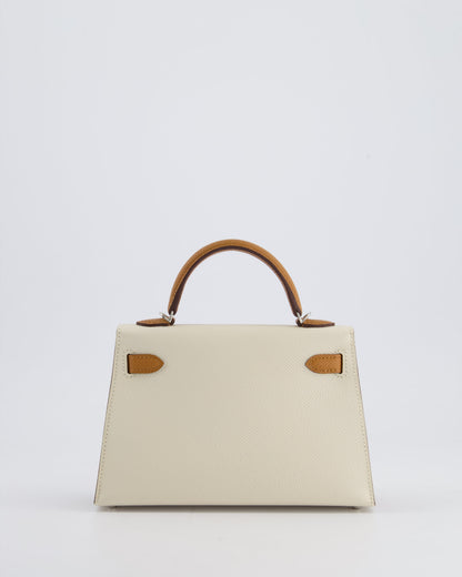 Hermès HSS Mini Kelly II 20cm Bag In Craie and Gold Epsom Leather with Palladium Hardware