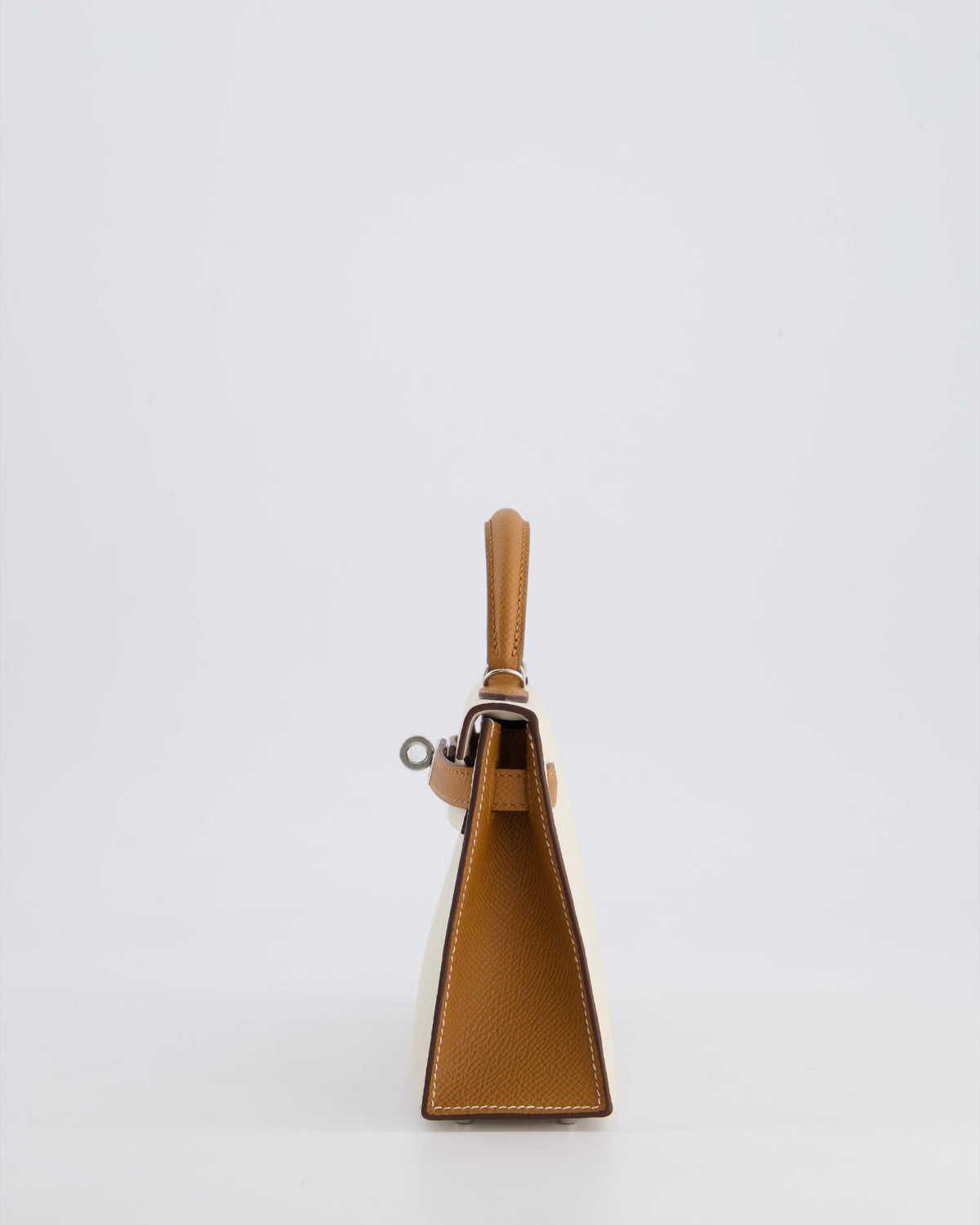 Hermès HSS Mini Kelly II 20cm Bag In Craie and Gold Epsom Leather with Palladium Hardware