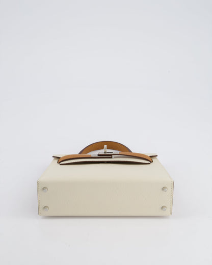 Hermès HSS Mini Kelly II 20cm Bag In Craie and Gold Epsom Leather with Palladium Hardware