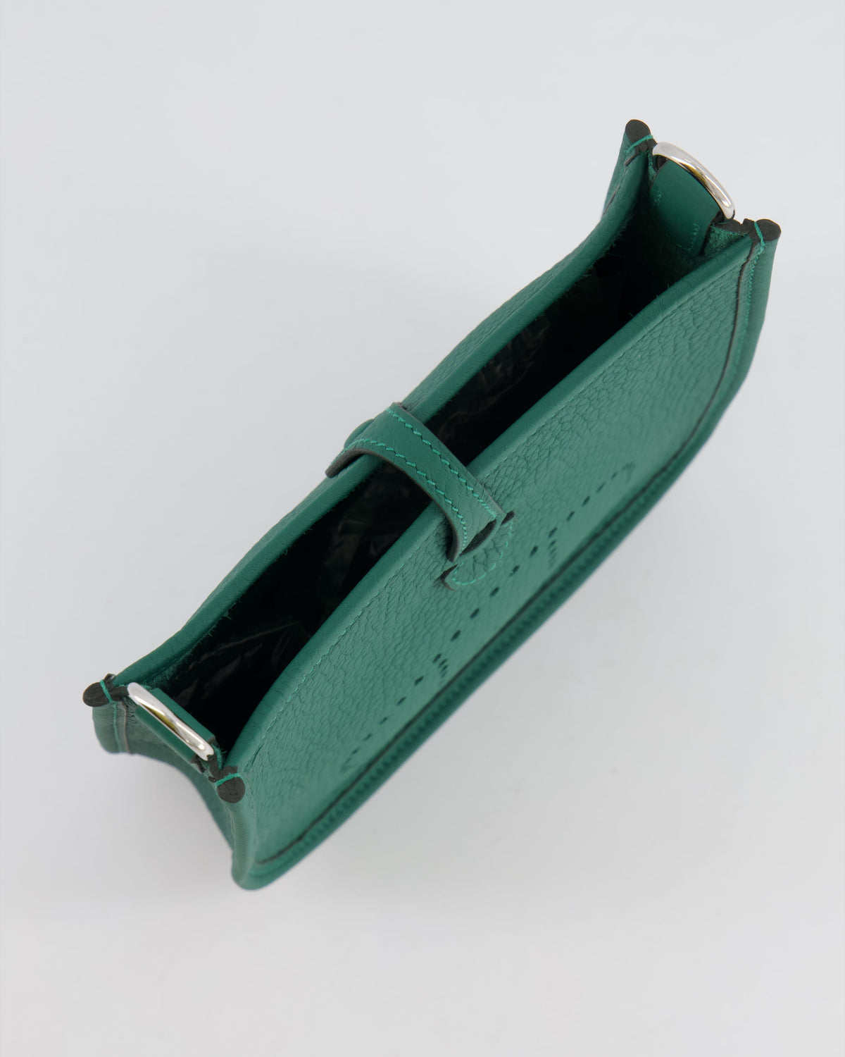 Hermès Mini Evelyne 16 Bag in Vert Moyen Clemence Leather with Palladium Hardware