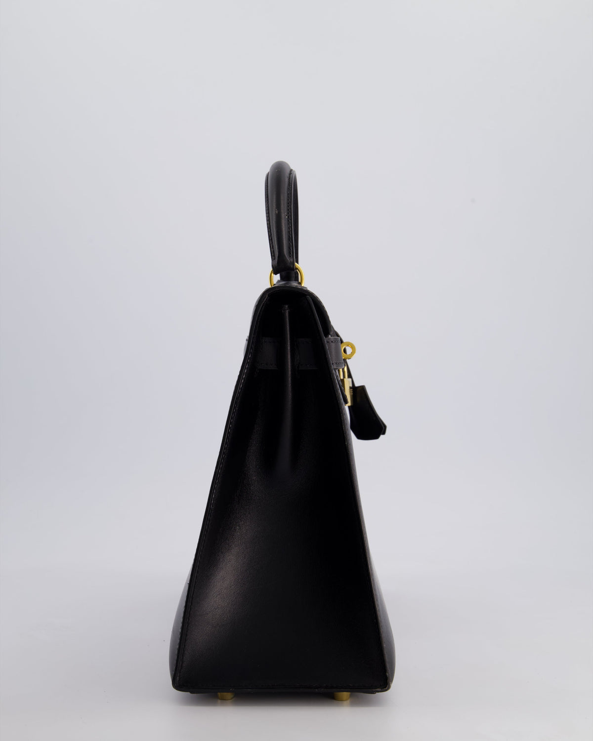 Hermès Vintage Kelly 32cm Sellier Bag in Noir Box Calf Leather with Gold Hardware