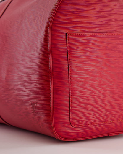 Louis Vuitton Vintage Red Epi Leather Keepall 55 Travel Bag with Gold Hardware RRP £2,800