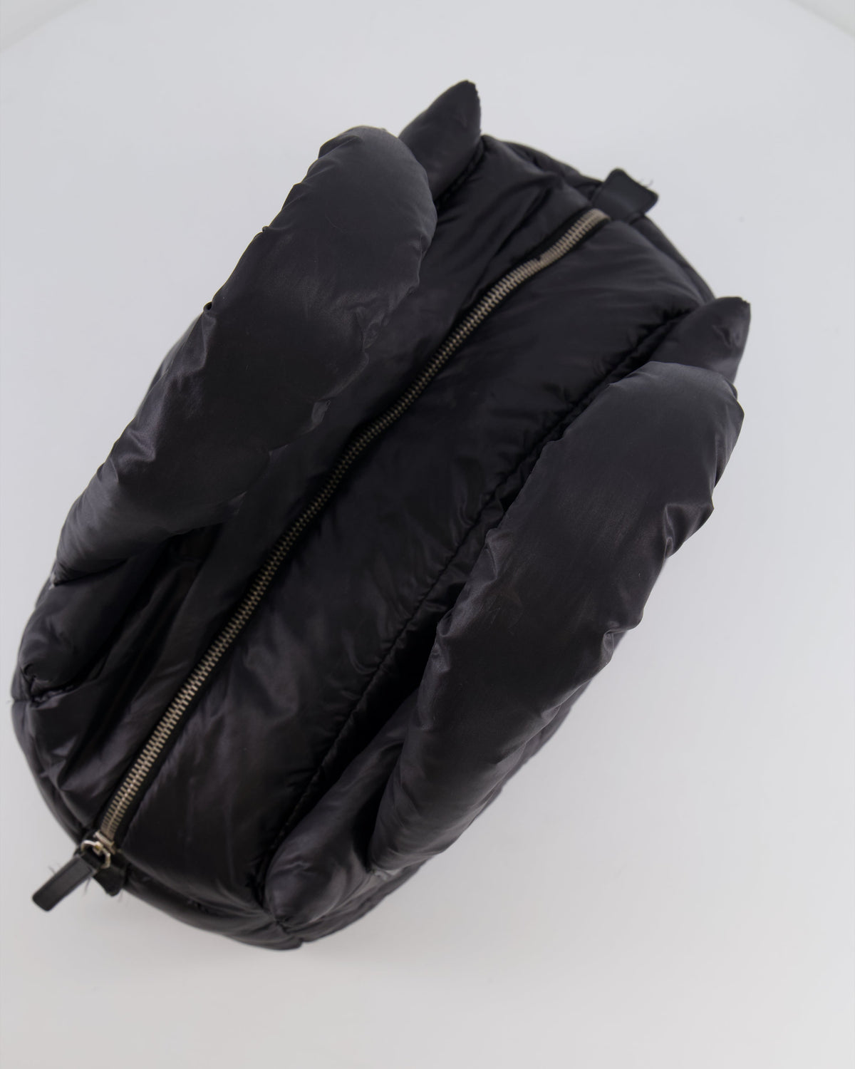 Chanel Black Coco Cocoon Bag in Nylon and Silver Hardware with Leather CC Details
