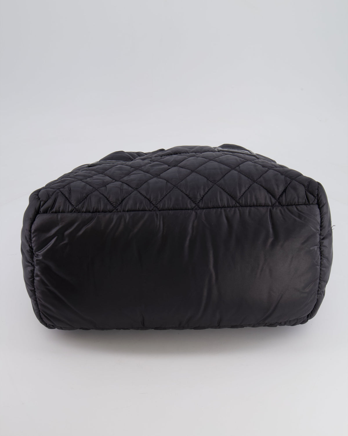 Chanel Black Coco Cocoon Bag in Nylon and Silver Hardware with Leather CC Details