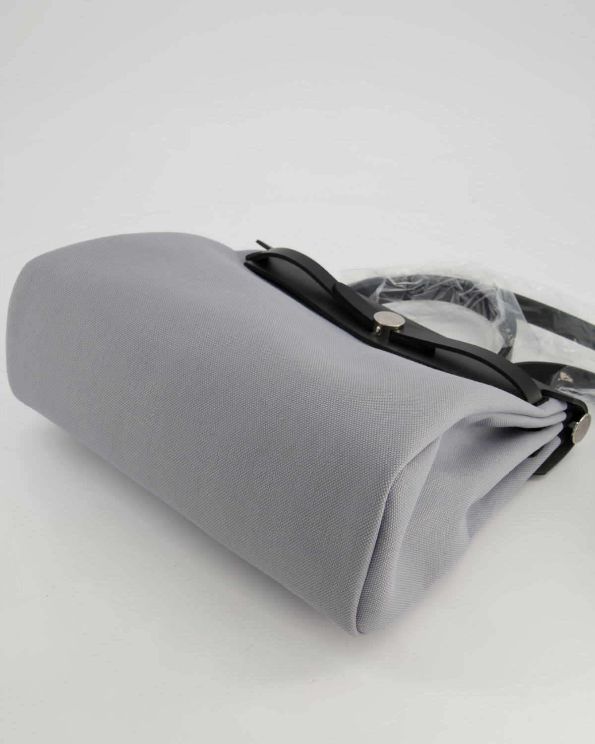 *HOT & NEW COLOUR* Hermès Herbag 31 Zip Bag in Gris Toile Officier Canvas, Noir Vache Hunter Leather with Palladium Hardware