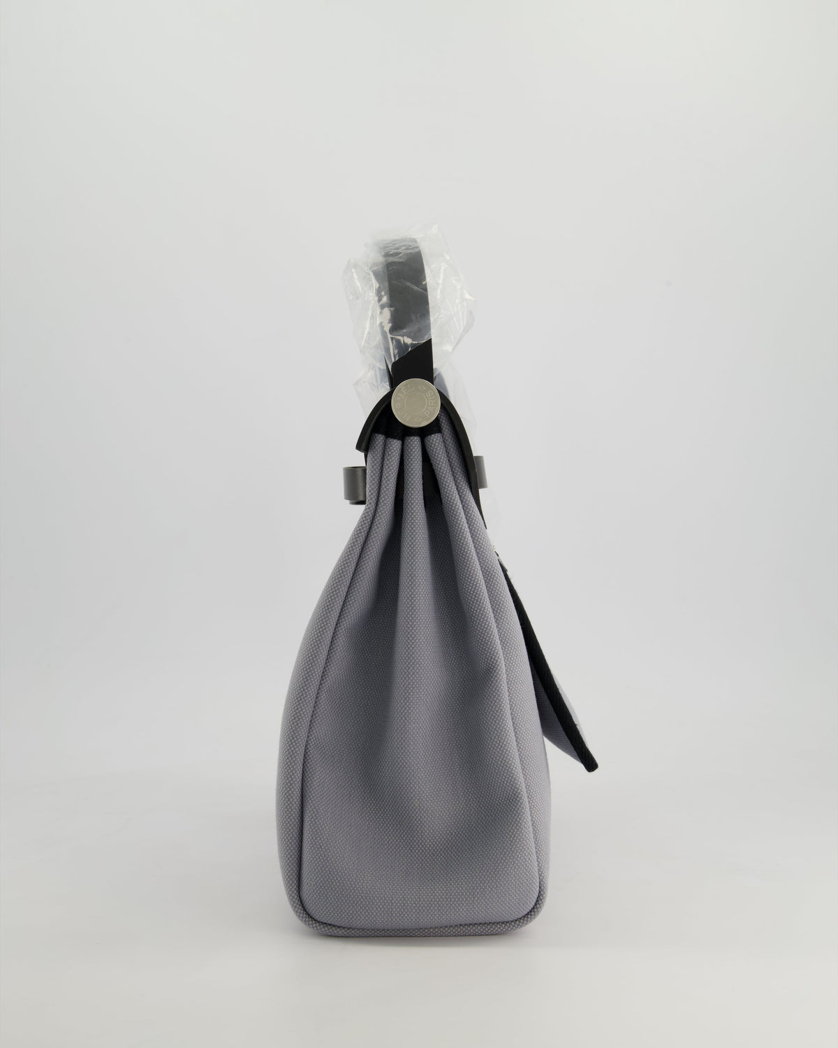*HOT & NEW COLOUR* Hermès Herbag 31 Zip Bag in Gris Toile Officier Canvas, Noir Vache Hunter Leather with Palladium Hardware