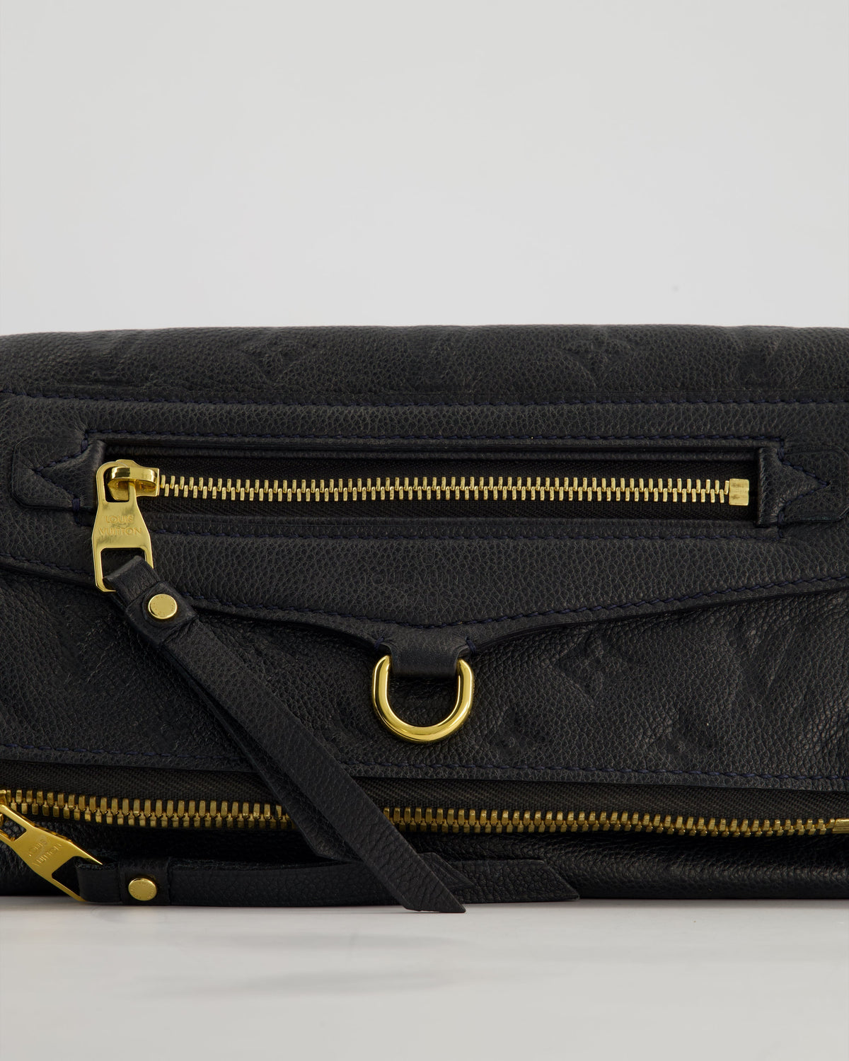Louis Vuitton Navy Petillante Clutch Bag with Empreinte Leather and Gold Hardware