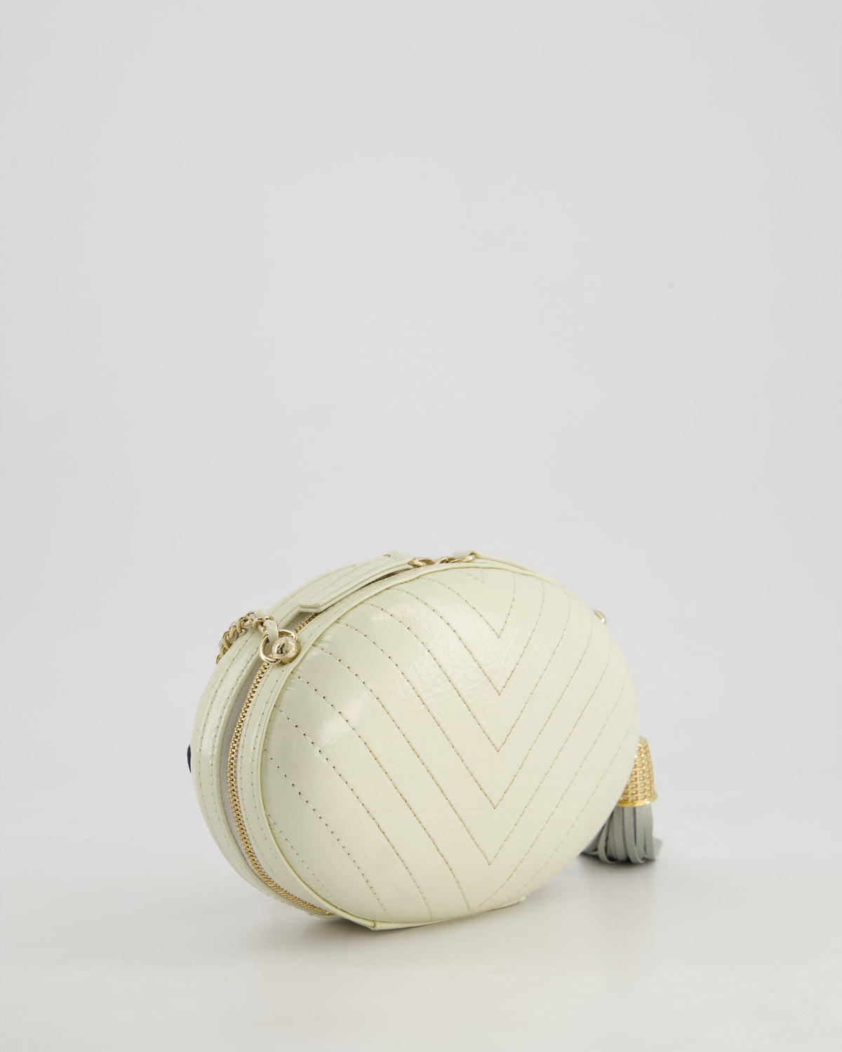 Chanel Cruise 2019 "La Pausa" Crossbody Bag with Champagne Gold Hardware and Tassel Detail