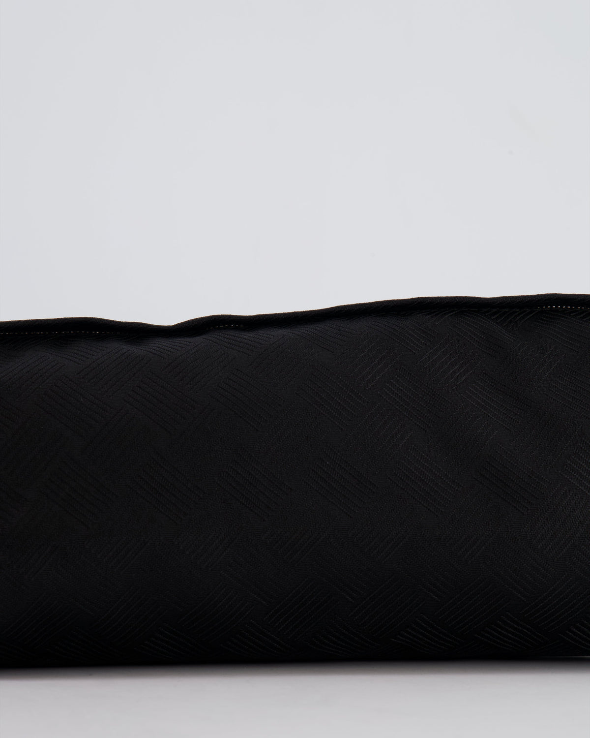 Bottega Veneta Black Canvas Shoulder Bag with Silver Hardware