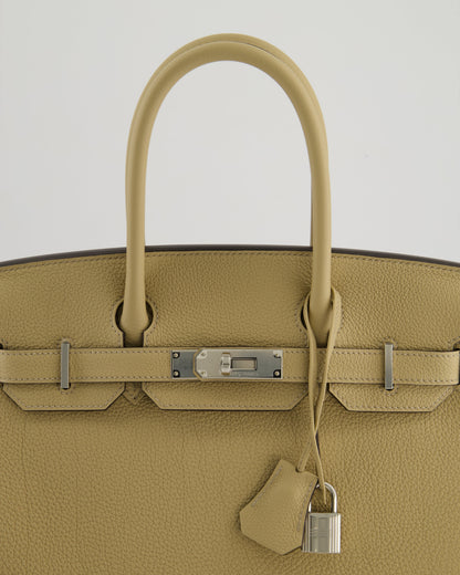 *HOT* Hermes Birkin 30cm Retourne Bag in Trench Togo Leather with Palladium Hardware