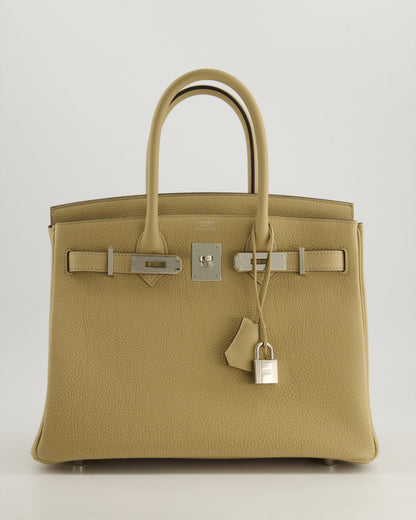 *HOT* Hermes Birkin 30cm Retourne Bag in Trench Togo Leather with Palladium Hardware