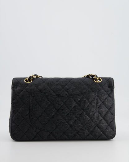 *HOT* Chanel Black Medium Classic Double Flap Bag in Caviar Leather with Gold Hardware