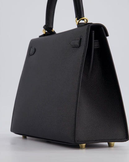 *HOLY GRAIL* Hermès Kelly 25cm Sellier Bag in Black Epsom Leather with Gold Hardware