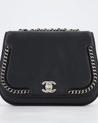 Chanel Braided Chic Flap Bag in Black Lambskin Leather with Silver Hardware