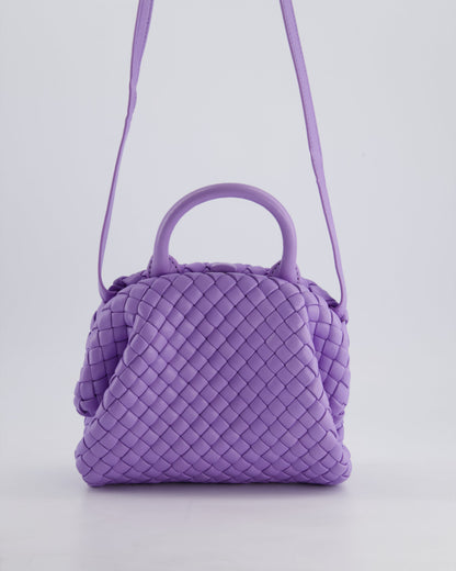 Bottega Veneta Pastel Purple Intrecciato Leather Top Handle Bag with Strap