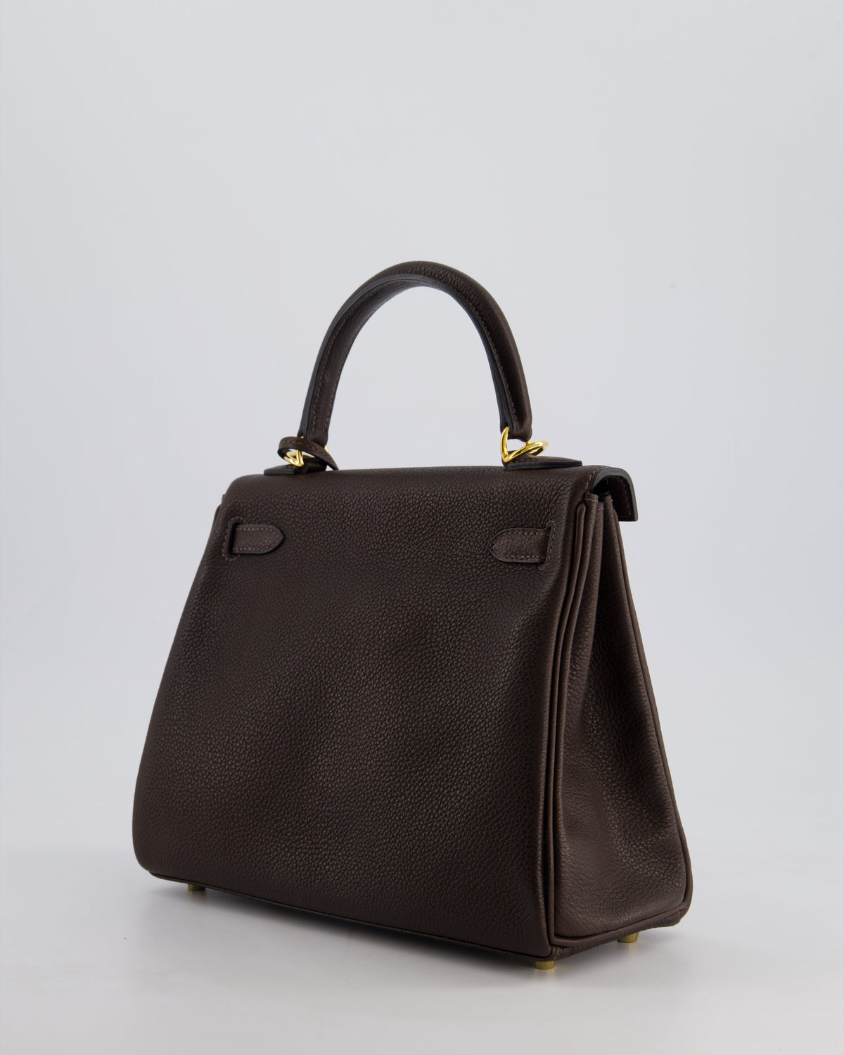 *SUPER RARE* Hermès Kelly Bag 25cm Retourne in Ebene Barenia Faubourg Leather with Gold Hardware