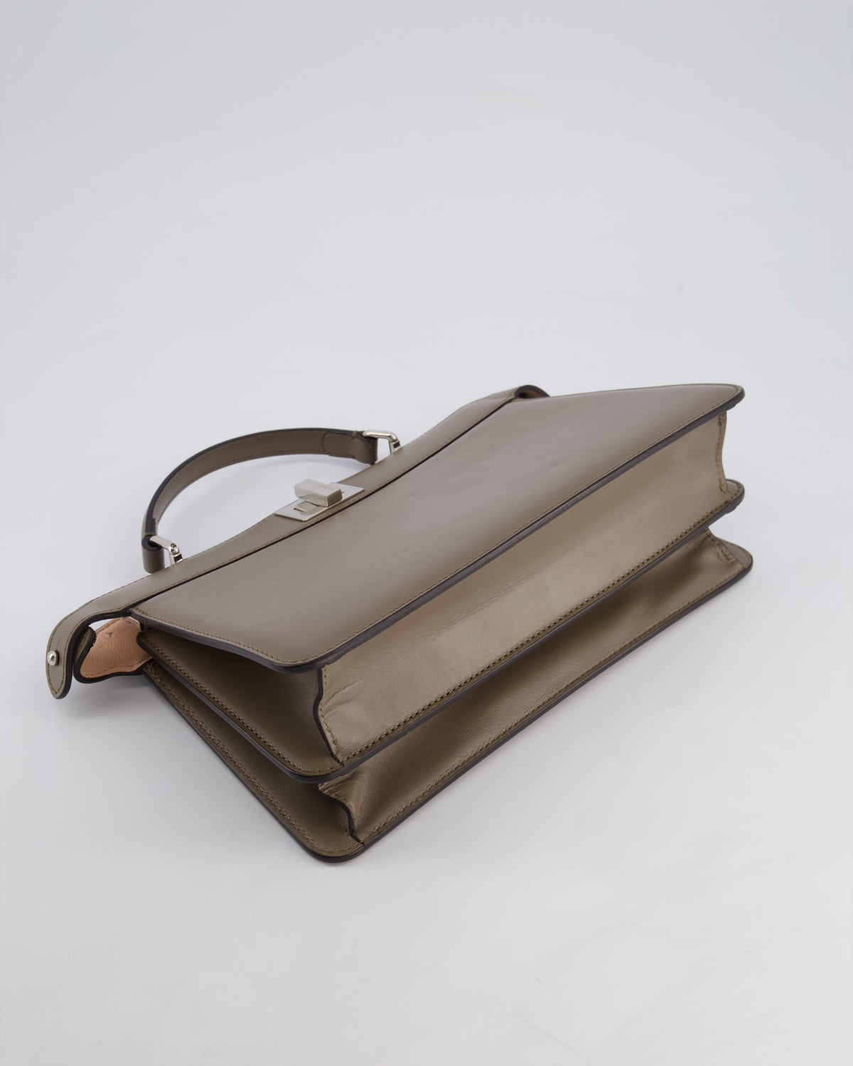 Fendi Light Brown With Pink Interior Leather Small Peekaboo Bag with Silver Hardware