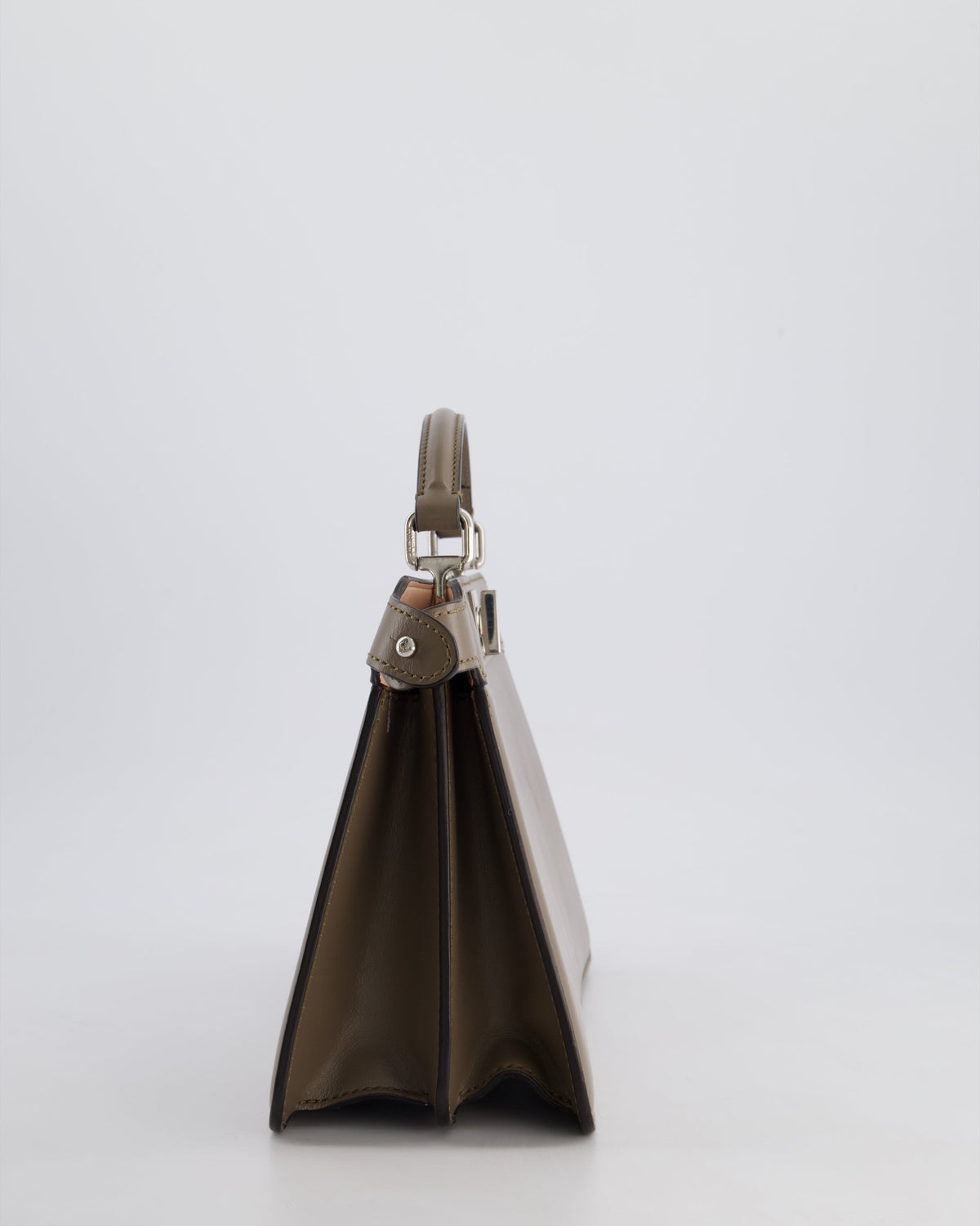 Fendi Light Brown With Pink Interior Leather Small Peekaboo Bag with Silver Hardware