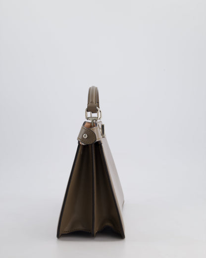 Fendi Light Brown With Pink Interior Leather Small Peekaboo Bag with Silver Hardware