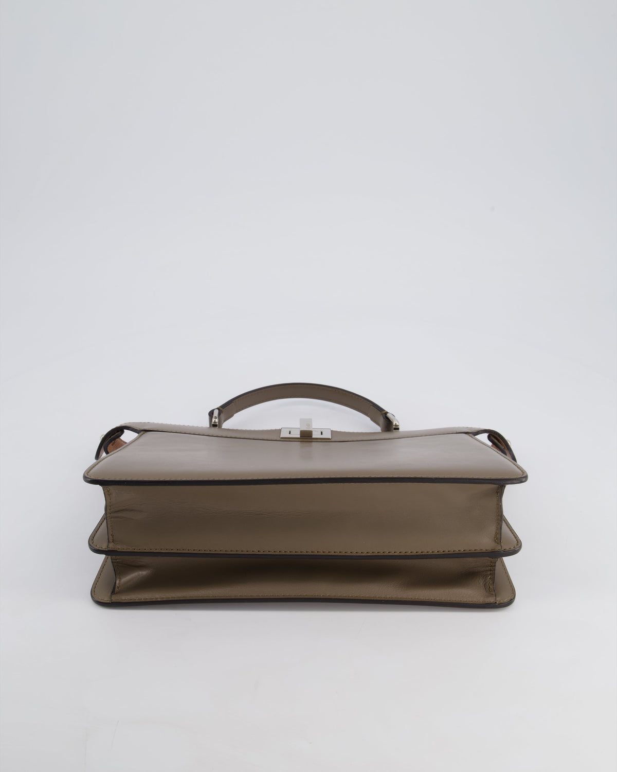 Fendi Light Brown With Pink Interior Leather Small Peekaboo Bag with Silver Hardware