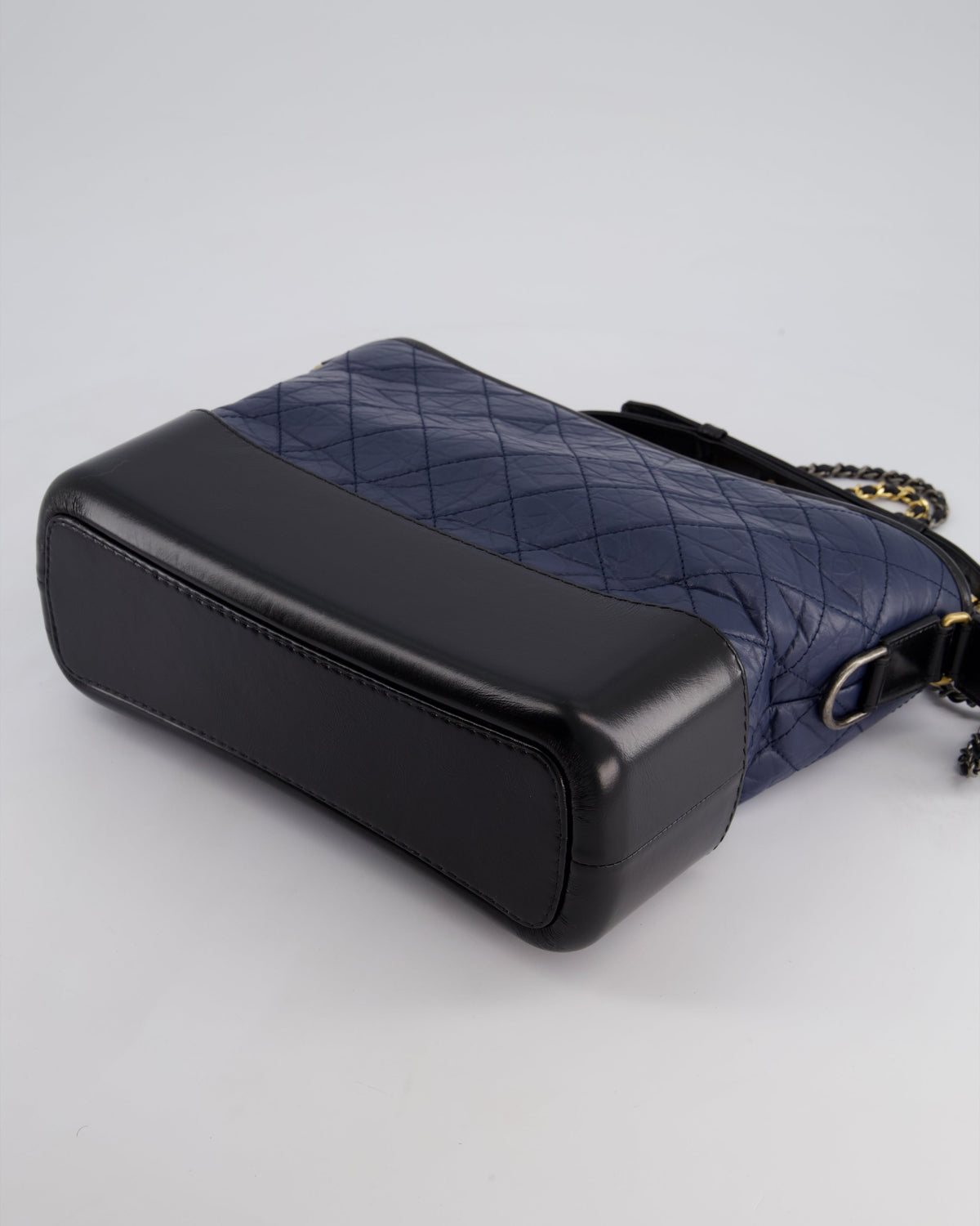Chanel Navy & Black Medium Gabrielle Bag in Aged Calfskin Leather with Mixed Hardware