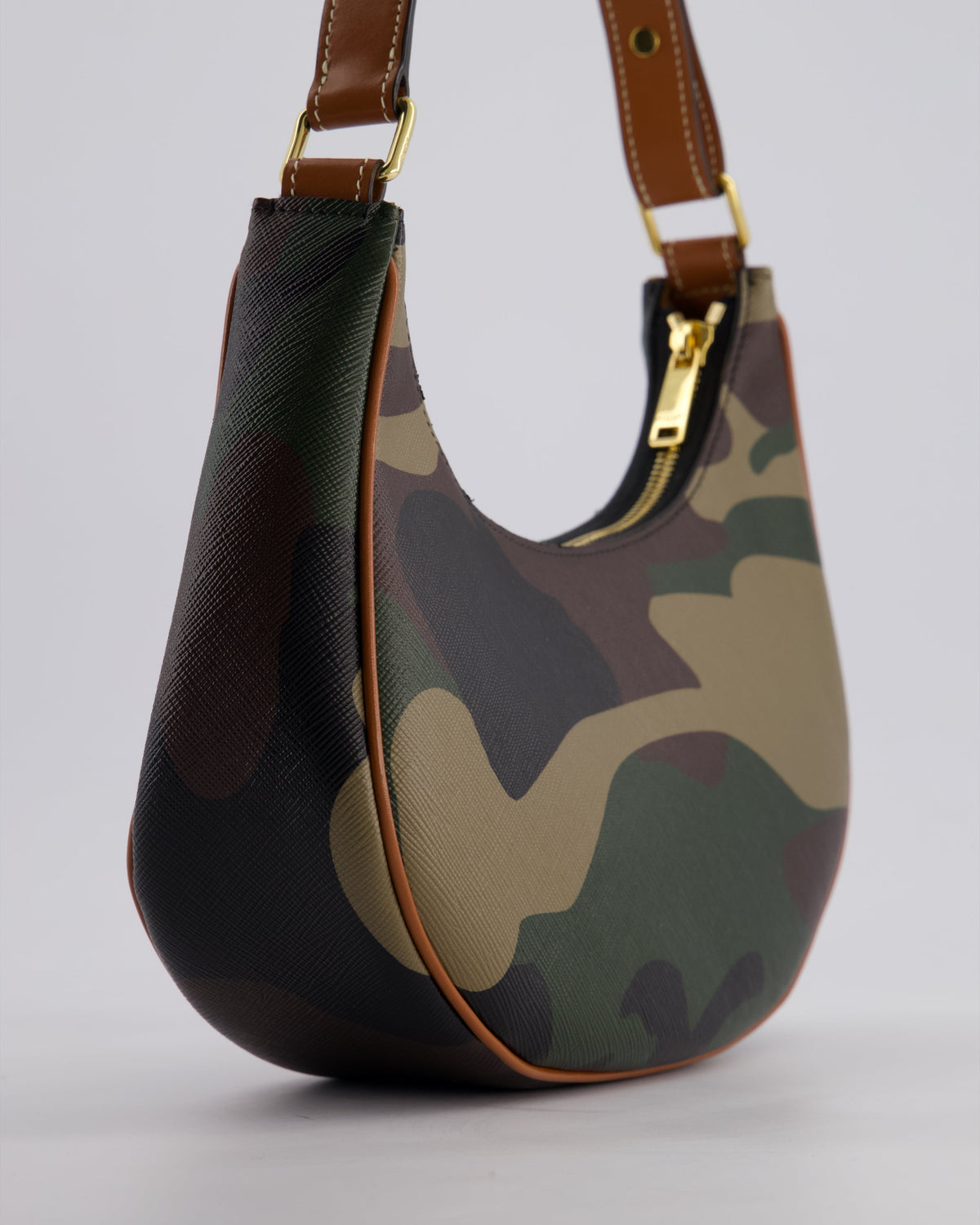 Celine Khaki Camouflage Ava Bag with Gold Hardware Bag