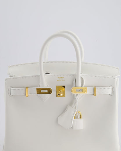 Hermès Birkin 25cm Bag in New White Swift Leather with Gold Hardware