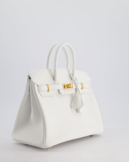 Hermès Birkin 25cm Bag in New White Swift Leather with Gold Hardware