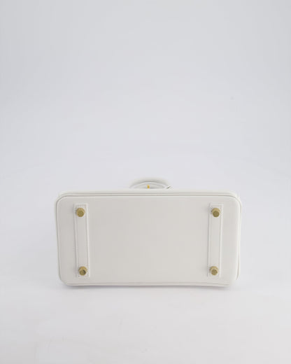 Hermès Birkin 25cm Bag in New White Swift Leather with Gold Hardware