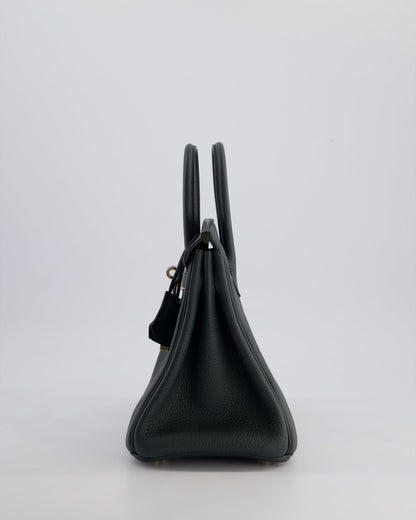 Hermès Birkin 25cm Retourne Bag in Vert Mangrove Togo Leather with Permabrass Hardware