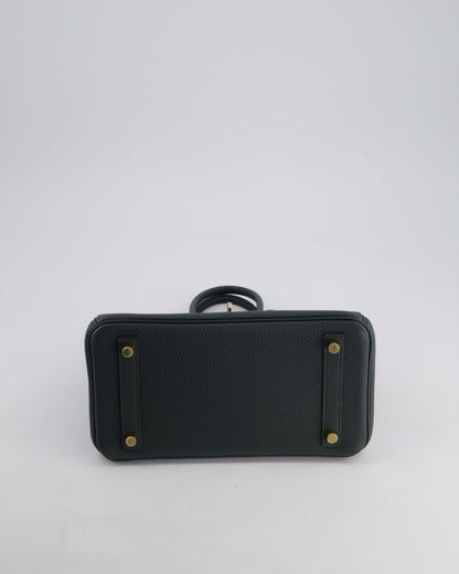 Hermès Birkin 25cm Retourne Bag in Vert Mangrove Togo Leather with Permabrass Hardware