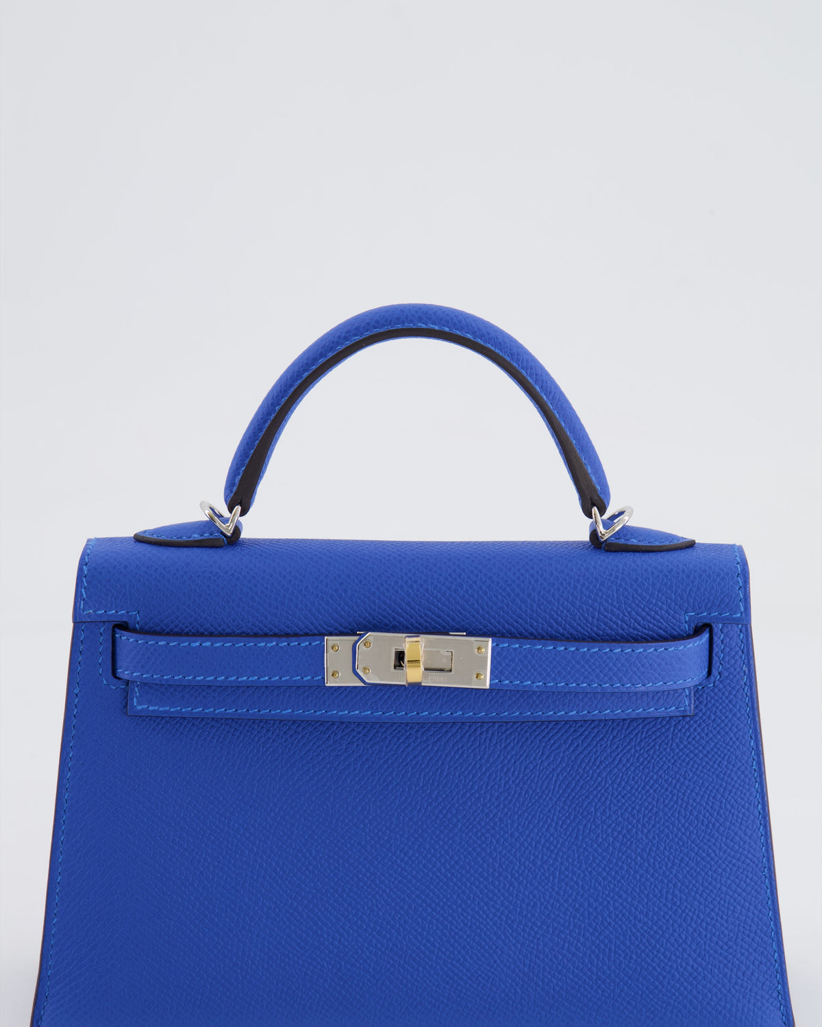 Hermès Mini Kelly II 20cm Bag in Bleu Hydra Epsom Leather with Electrum Hardware
